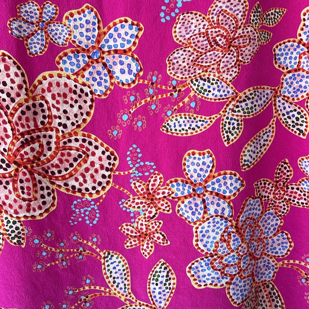 🌺 Johnny Was Pink Floral Silk Dress 🌺 - Picture 4 of 15